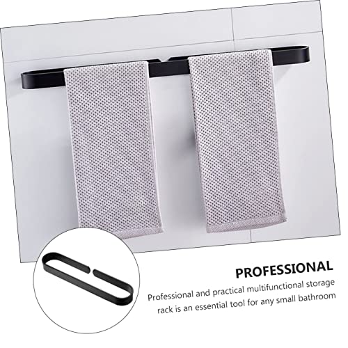 Porte-serviettes sans perçage support mural rangement salle de bain noir