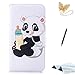 Produktbild iPhone XS Handyhülle,iPhone XS Hülle,TOUCASA Brieftasche flip PU leder etui tasche 360 grad Karte Halterung Kartenfächer extra Dünn Klapphülle Leinwand Farbmalerei Art für Apple iPhone XS(Baby Panda)