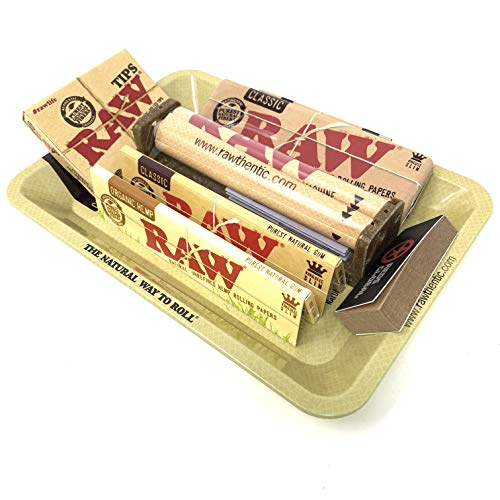 Reds Exclusive RAW Girl Mini Tray Set Cigarette Rolling Machine [Cigarette - Rolling - Travel] with Rolling Papers and Tips