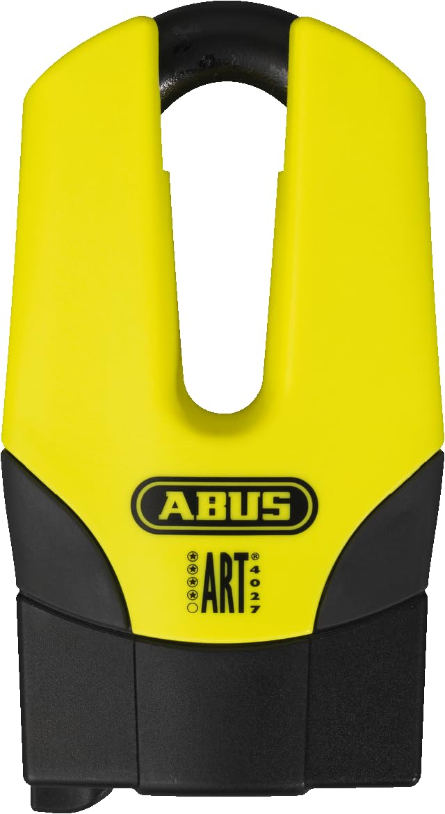 ABUS Serratura a disco freno Granit Quick 37/60 Maxi + Mini - serratura per moto con livello di sicurezza 15 - grillo spesso 13 mm - altezza grillo 50 mm, giallo