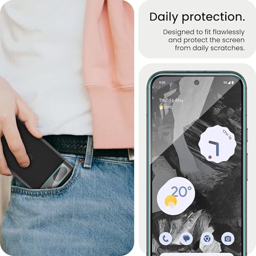 Image of FIRST MART Military-Grade Tempered Glass Compatible with Google Pixel 8a 5G (6.1 Inch) With Clear Camera Lens Protector & Installation Kit | Edge-to-Edge Protector Coverage | Clear