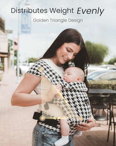 Image of GROWNSY Newborn Carrier, Ergonomic, Cozy Baby Carrier, Houndstooth Black