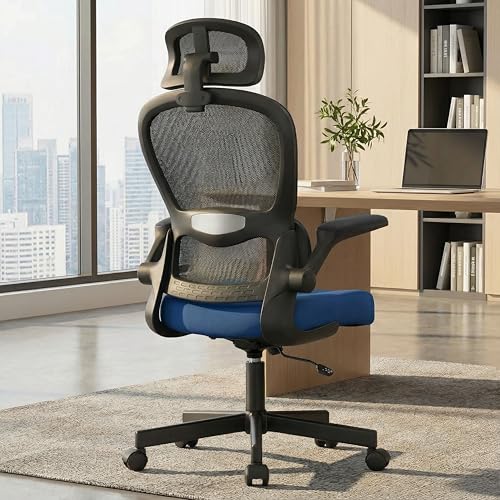 Blisswood Office Chairs for Home Office, Executive Office Chair with Lumbar Support 130° Reclining Computer Desk Chair Adjustable Height and Flip-up Armrests, Tilt Function 360° Swivel for Working