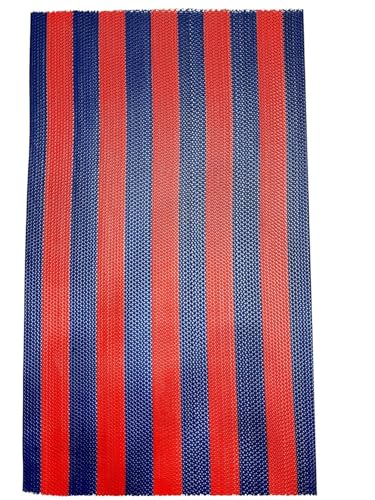 Image of EcoDeco Double Colour Anti Skid & Multipurpose /Bathroom Mat /Shower Mat /Carpet /Rugs /Rainmat /Swimming Pool Mat|Waterproof Doormat for Indoor /Outdoor Home Office Entrance (Red-Blue, 2x16 Ft)