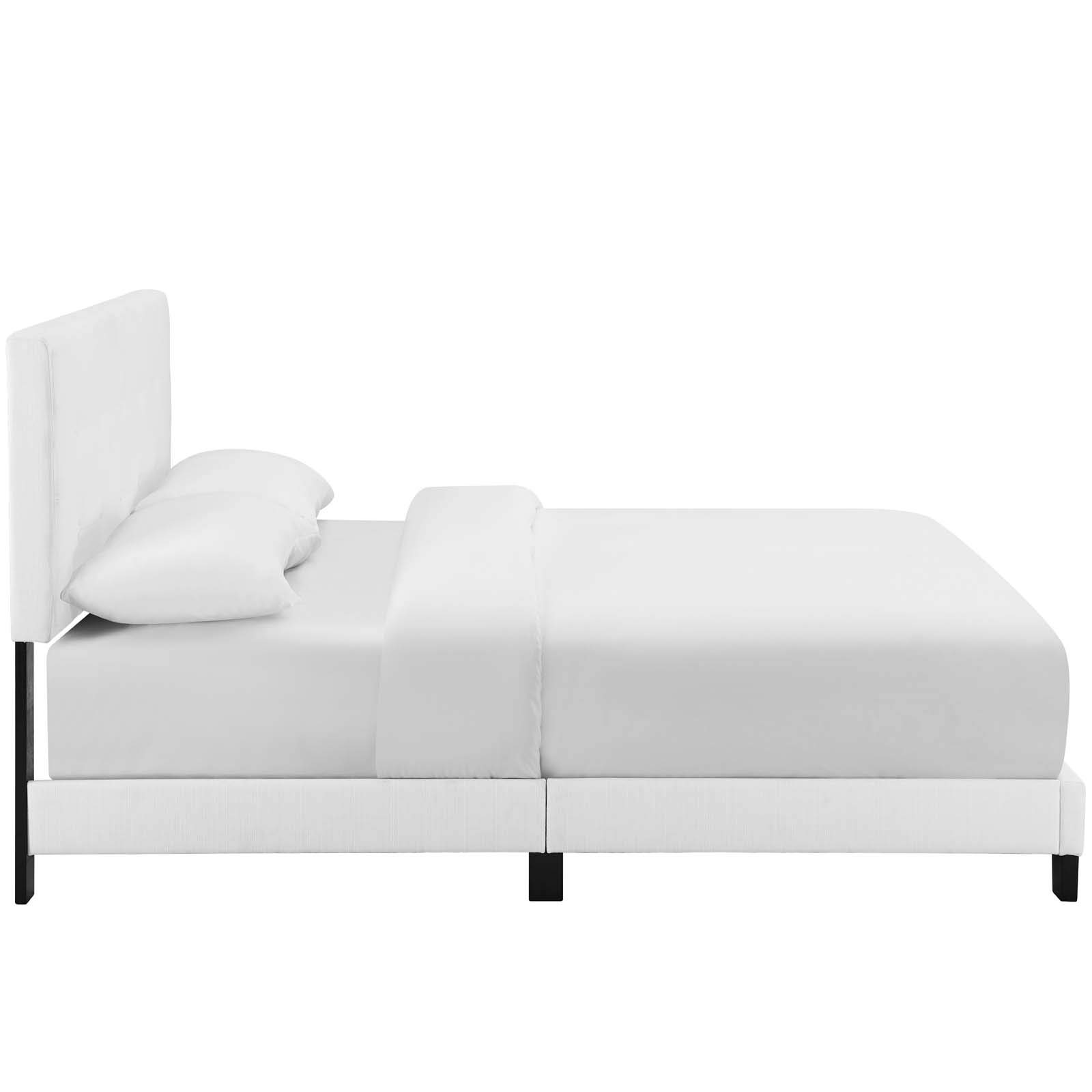 MOD-6000-WHI Amira - Cama tapizada de tela, color blanco 5