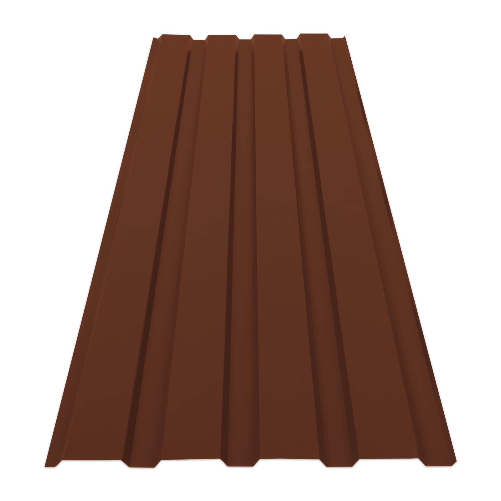 KARAT - 15 Piezas de Chapa Trapezoidal de 115 x 45cm – Juego de Chapa perfilada con Tornillos – 7,7m² Chapa de Techo – Grosor 0,25mm – Placas de Techo, Chapa de Acero, Revestimiento de Pared (marrón)