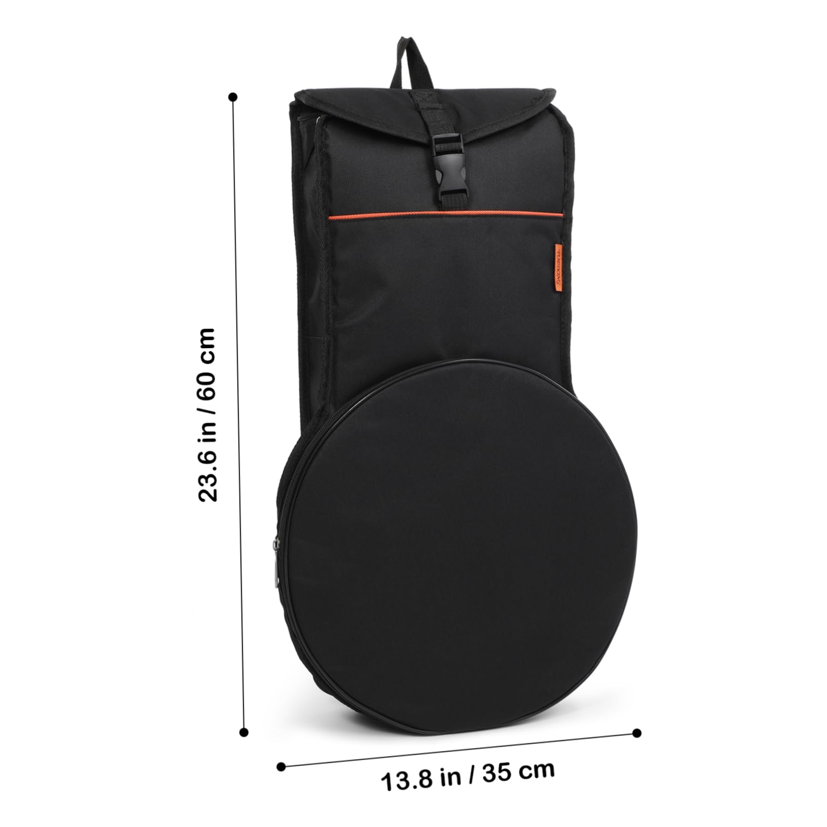 FUNOMOCYA 12inches Dumb Drum Carrying Case Drum Bag Organizer Waterproof Oxford Fabric Pouch Holder Black