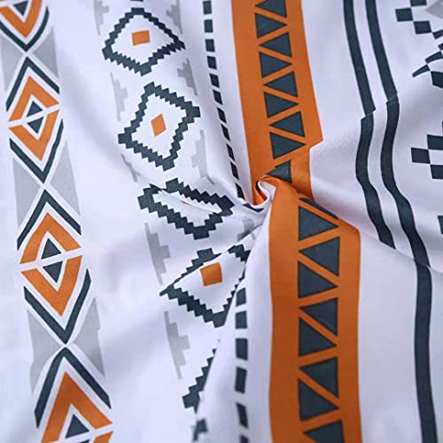 Mag Colorful Bohemian Bed Sheet, Retro Orange Printed Boho, Microfiber Bedding Sheet Set With1 Fitted Sheet And 2 Pillowcases thumb #3