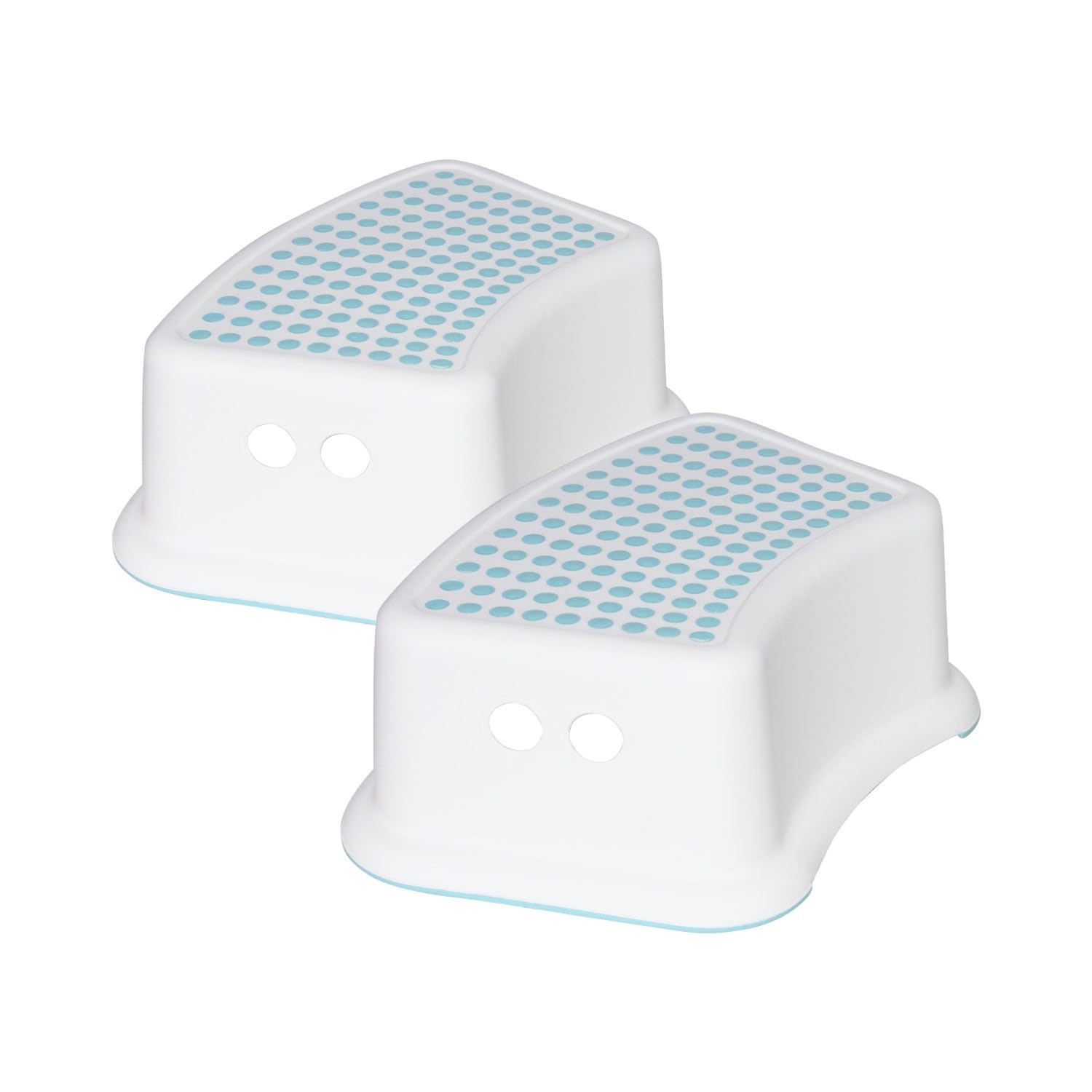7H SEVEN HOUSE Pack de 2 Escalones Infantiles de 1 Peldaño 35x25x13cm TinySteps Blanco/Azul 7house