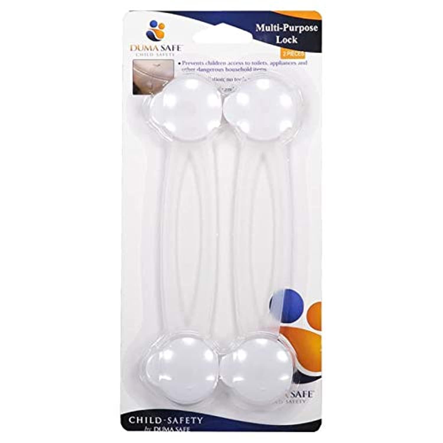 Duma Safe Multifunctional Toilet Lock, White - Pack of 2