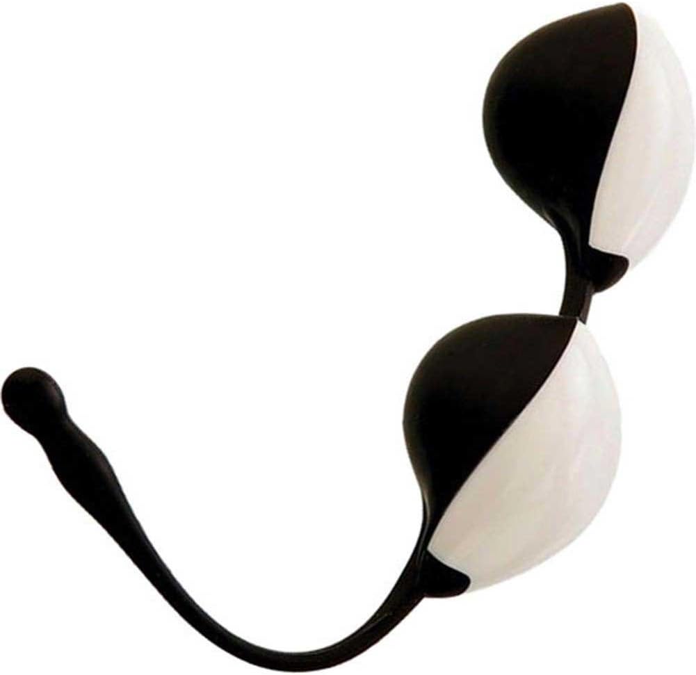 Evolved Novelties Adam & Eve Teardrop Duo Vaginal Balls, Waterproof, Black/White