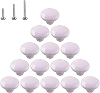 Vista 17 de HUAMULAN 15 pomos de cerámica roja brillante con botón de hongo redondo para gabinete, manijas de puerta, cajón de armario, armario, armario