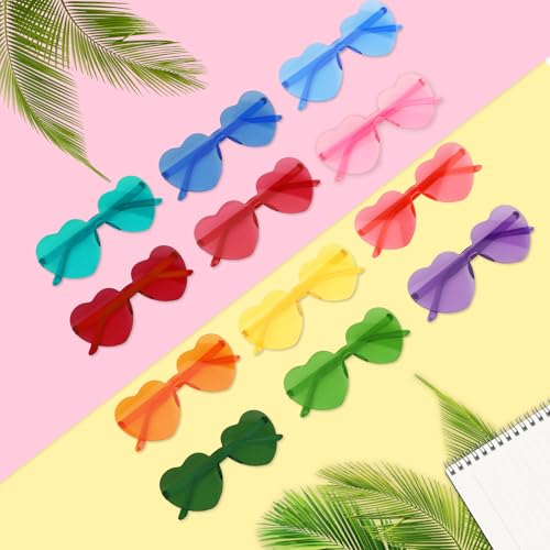 Image of Heart Sunglasses 12 /18 /24 Pcs Heart Shaped Glasses for Women Cute Funny Party Glasses Party Favors Accessories
