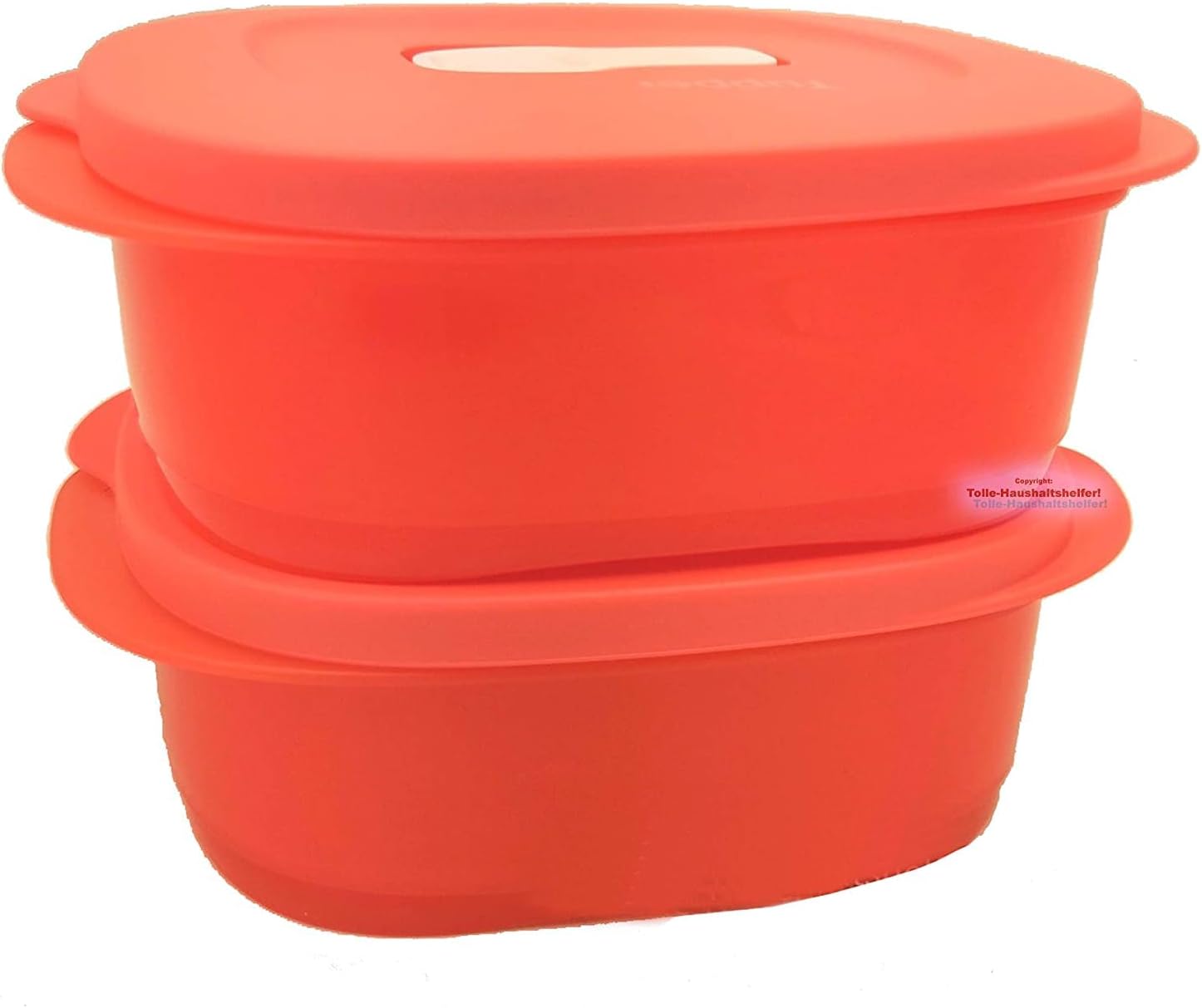 Tupperware® CrystalWave Lot de 2 boîtes à lunch pour microondes Rouge