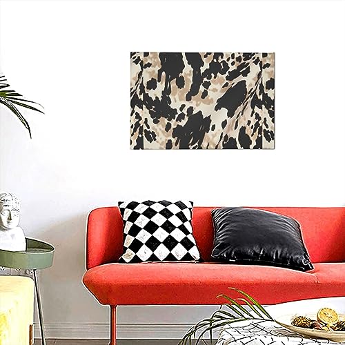 Toile de vache noir et blanc pour déco salon colorée - 7