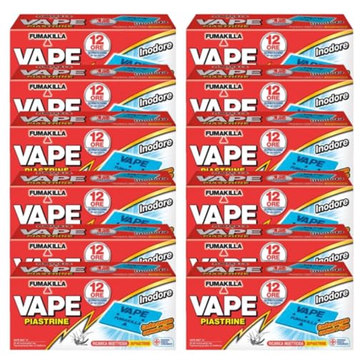 Vape Ricarica Piastrine Antizanzare Inodore Contro Zanzare Comuni E Zanzare Tigre 30 Pz (12 Unità)