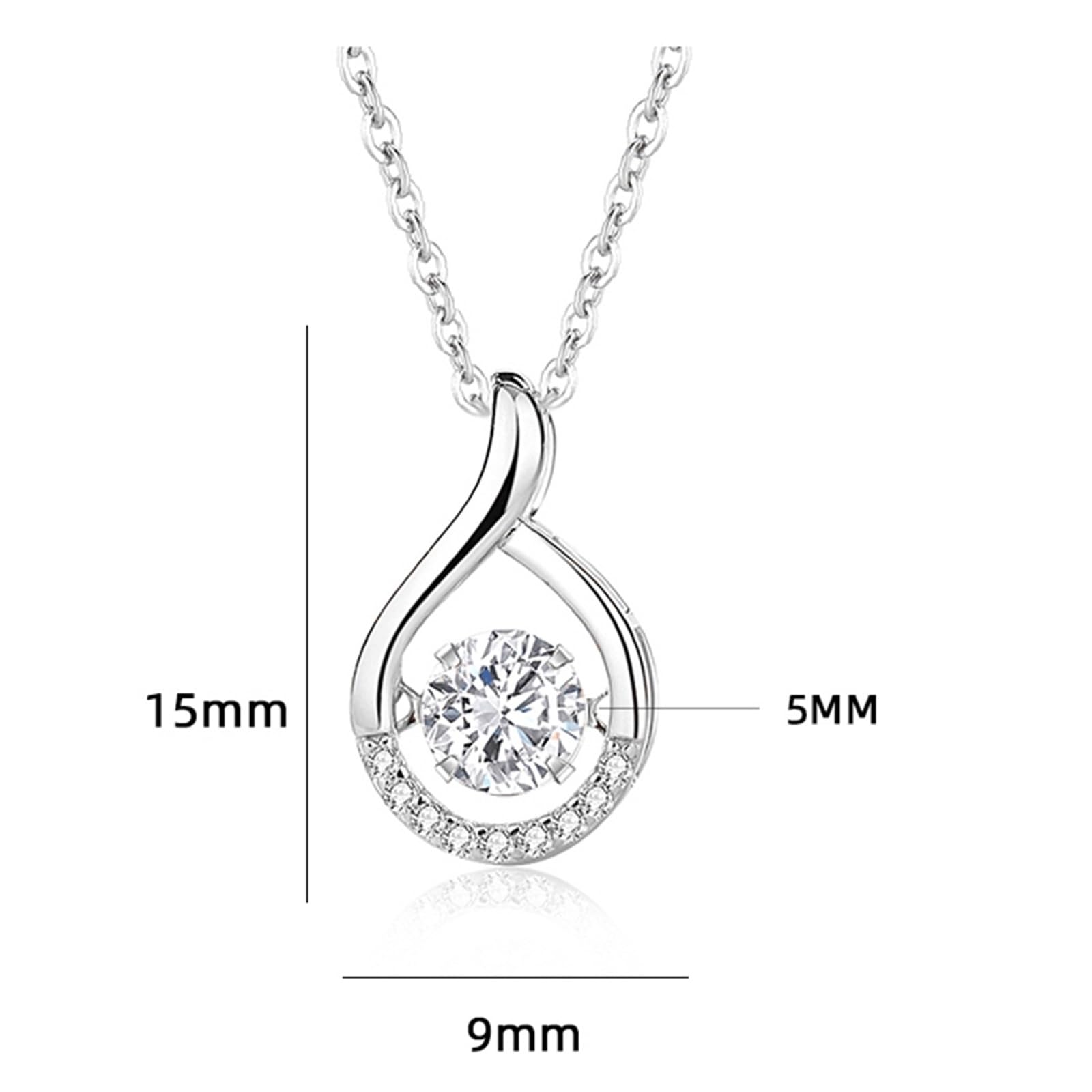 Collares de moissanita con forma de gota de agua flotante para mujer, collar de boda para mujer