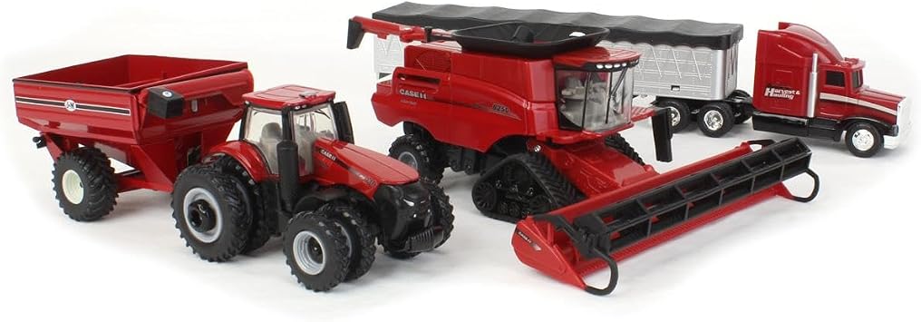 Case IH 1/64 8250 Combine Harvesting Tractor and Truck Set 44384