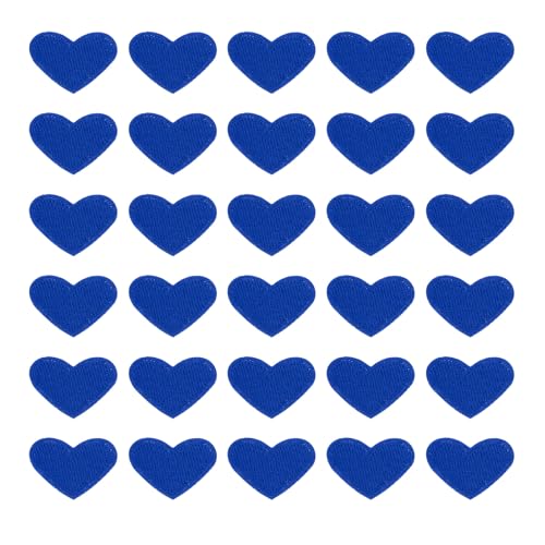 uxcell 30 pcs patchs à repasser cœur, patchs appliqués mignons bleu foncé
