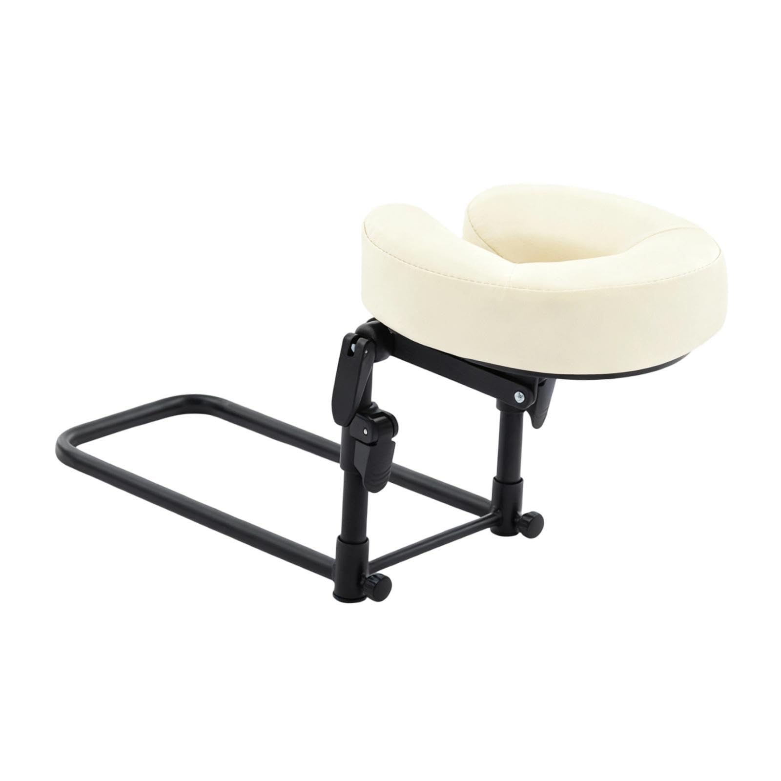 Almohada Facial Ergonómica para Masaje Kit de Soporte para Cabeza Cojín de Apoyo Ajustable Reposacabezas de Colchón Hecha de Cuero PU y Esponja, Beige Blanco, tal como se describe