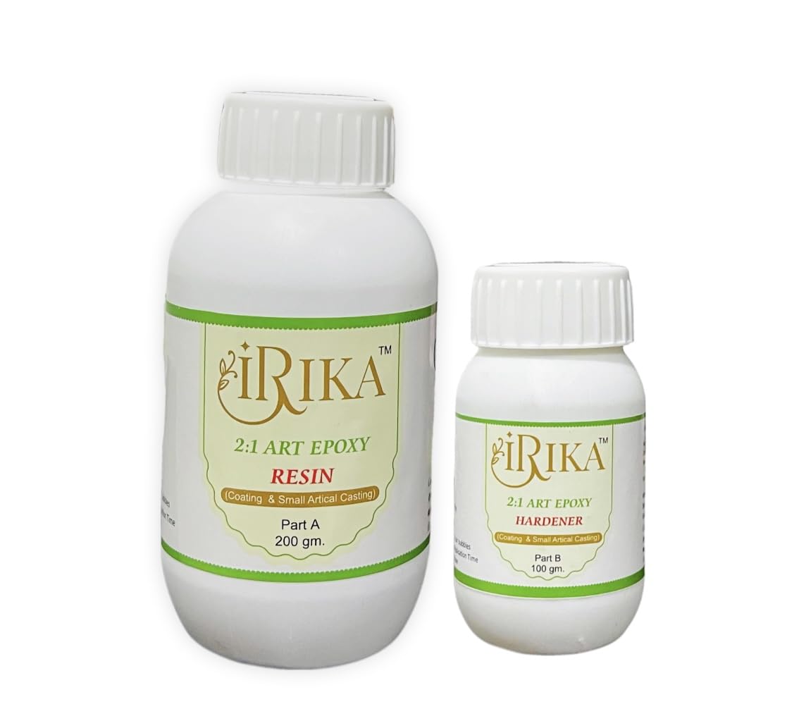 IRIKA Crystal Clear Art & Craft Resin 2:1 Resio Pack Of 300 Gram :- Resin (200 gm) & Hardener (100 gm) (B0CY4P5991) Amazon Price History, Amazon Price Tracker