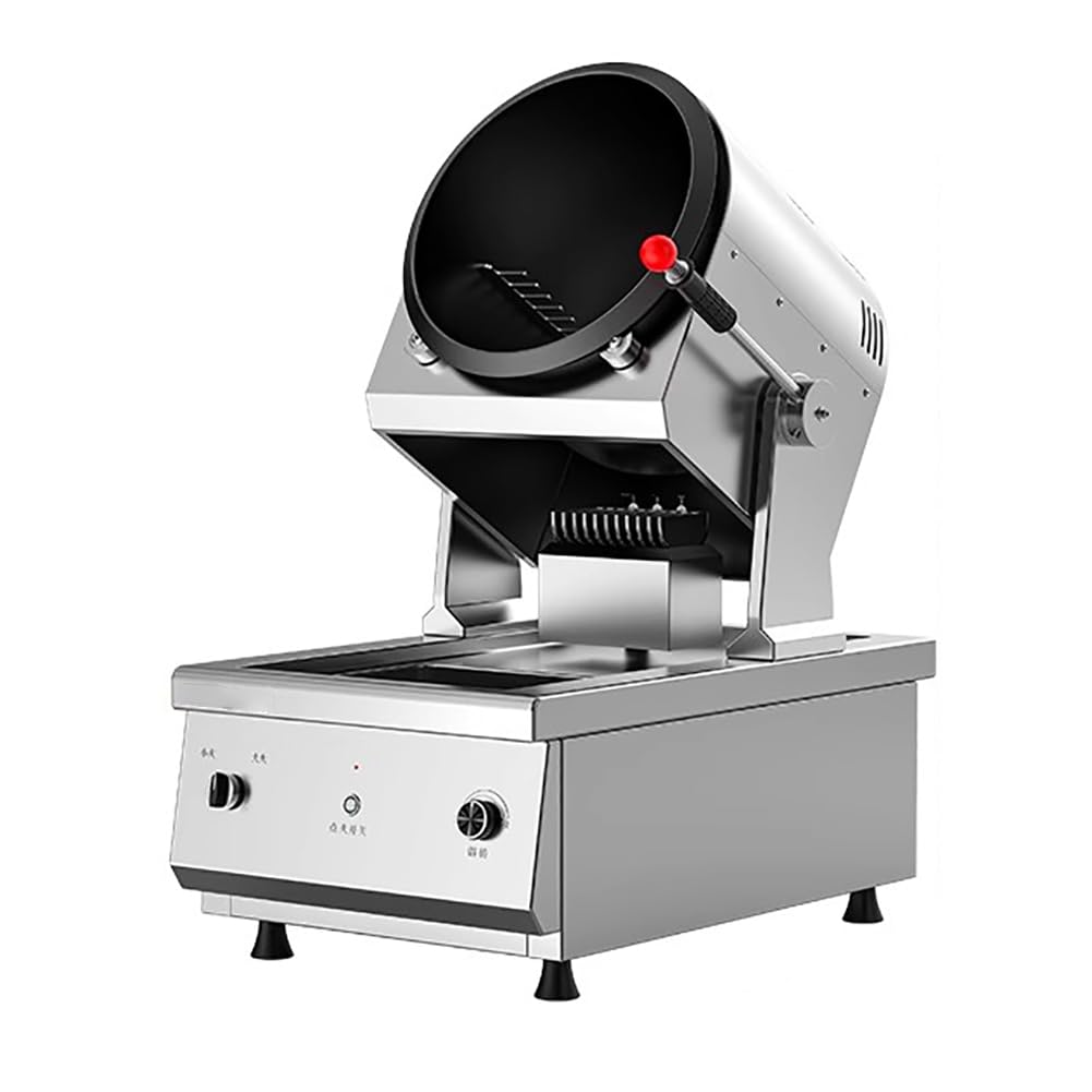 Komercyjna, w pełni automatyczna maszyna do gotowania ze stali nierdzewnej, robot kuchenny typu bębnowego, maszyna do gotowania zasilana gazem ziemnym, wok z natryskiem wody,36cm wok