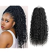 Ahrencan New Goddess Locs Crochet Hair,14 Inch Curly Goddess Faux Locs Crochet Hair, Pre Looped B...