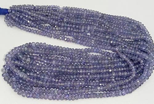 Perles tanzanite en rondelles de 3mm pour créer vos bijoux de mariage personnalisés
