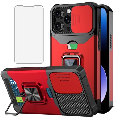 NKECXKJ iPhone 16 Pro �P�[�X�p + ?�� �K���X �t �t�B���� ���z�^�J�[�h���[ �X�}�z�P�[�X ���u���@�\�����O �X�^���h �ϏՌ� Case Cover �A�C�t�H��16�v�� ��phone16pro �A�C�t�H��16pro �Ή� �w�� �J