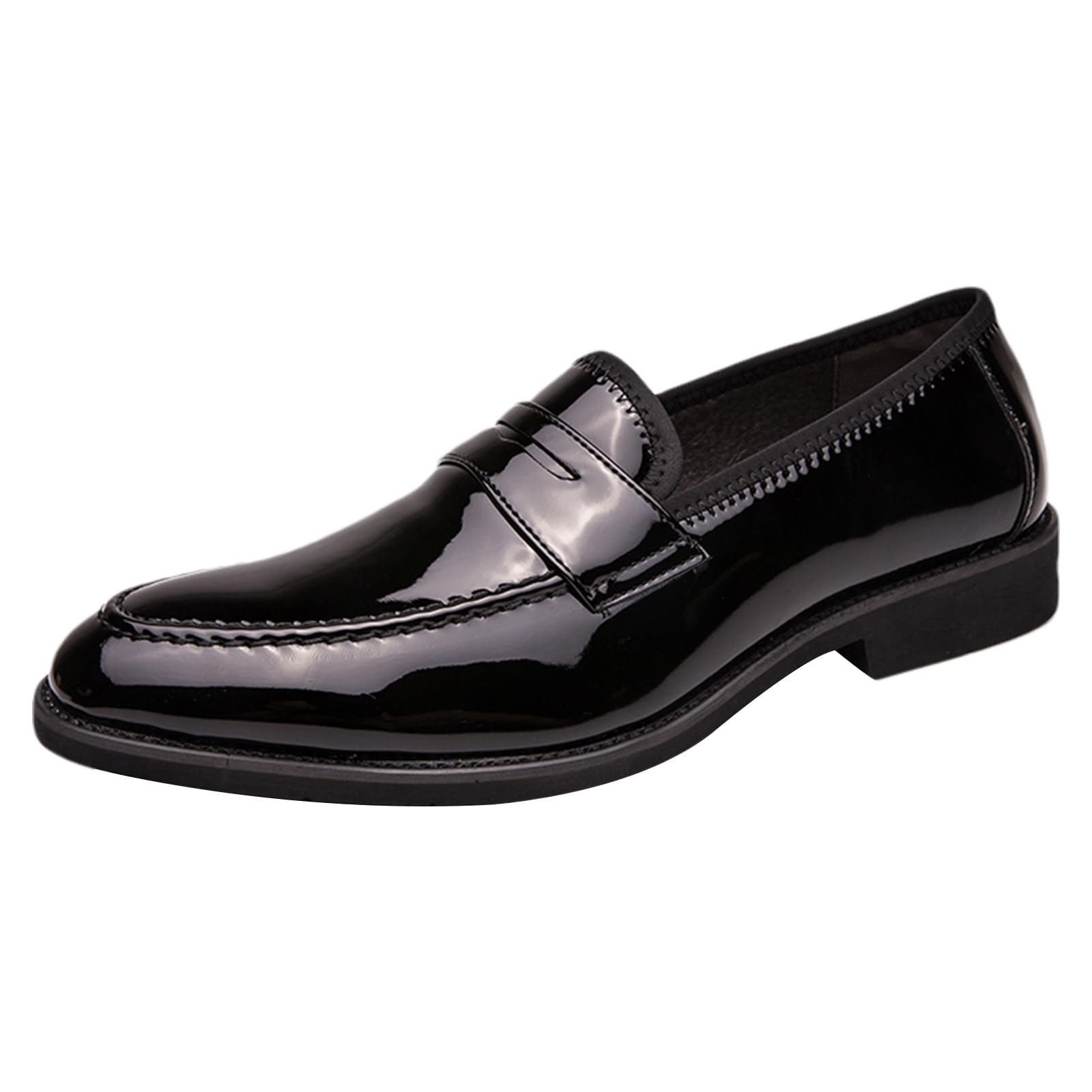ANUFER Hombre Brillante Charol de Imitación Penny Mocasines Slip-On Formal Zapatos de Vestir