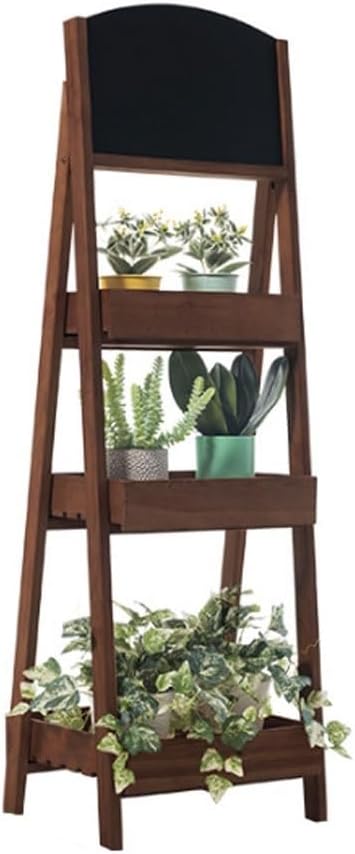 Multi Tiered Plant Stand Indoor Balcony Solid Wood Drawing Board Flower Rack Storage Rack Living Room Floor-Standing Decorative Pothos Plant Rack Corner Outdoor Plant Stand(L:45CMX42CMX135CM)