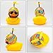 wonuu Rubber Duck Toy Car Ornaments Yellow Duck Car Dashboard Decorations with Propeller Helmet (S-Rainbow)