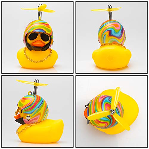 Image of wonuu Rubber Duck Car Decorations Cute Yellow Duck Car Dashboard Ornaments with Propeller