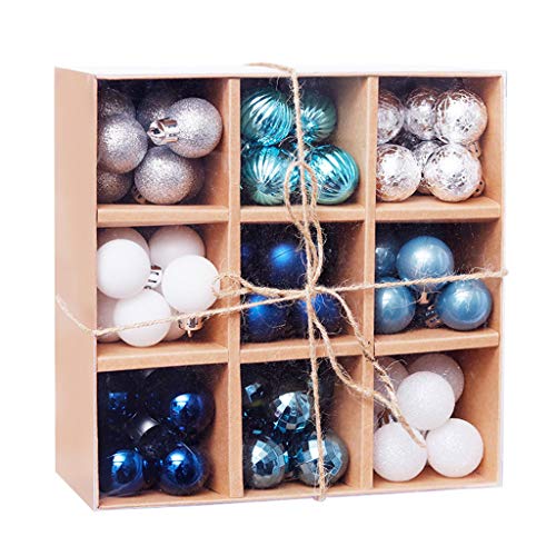 FEIlei Ornamentos de árvore de Natal, 1 caixa de 3 cm/99 peças de bolas de Natal ornamentos de festa