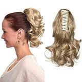 extensiones pelo natural clip baratas ❤【Coleta Postiza Corta】: suave y natural para ser pelo sintetico,resistente al calor hasta 120 °