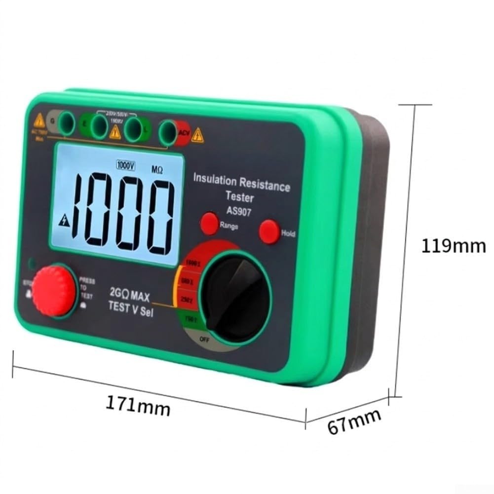 Probador de para resistencia AS907 Digital 250V/500V/1000V Probador