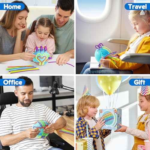 Sensory Fidget Toys for Kids, Sensory Activity Ball with 20 Strings, Sensory Toys for Autism ADHD Calming Focus Stress Relief, Travel Game Car Road Trip Airplane Activity Toys with Storage Bag - Image 7