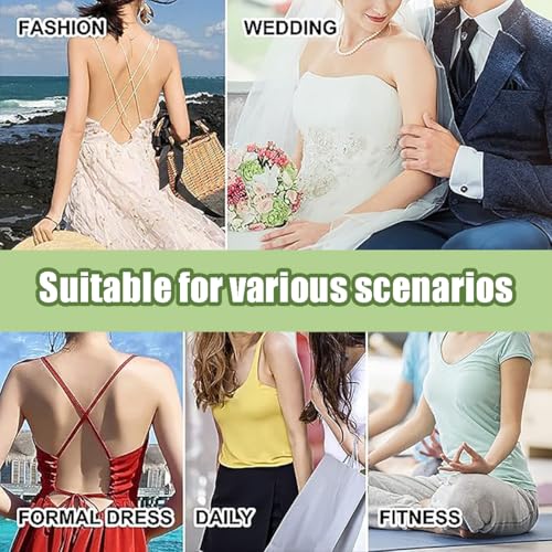 Soutien Gorge Adhésif,2 Paires Push Up Réutilisable Invisible,Remonte Sein Adhésif pour Dos Nu,Sticky Bra Silicone sans Bretelles pour Robe de Soirée & Mariée(Noir, Nu) – vue 4