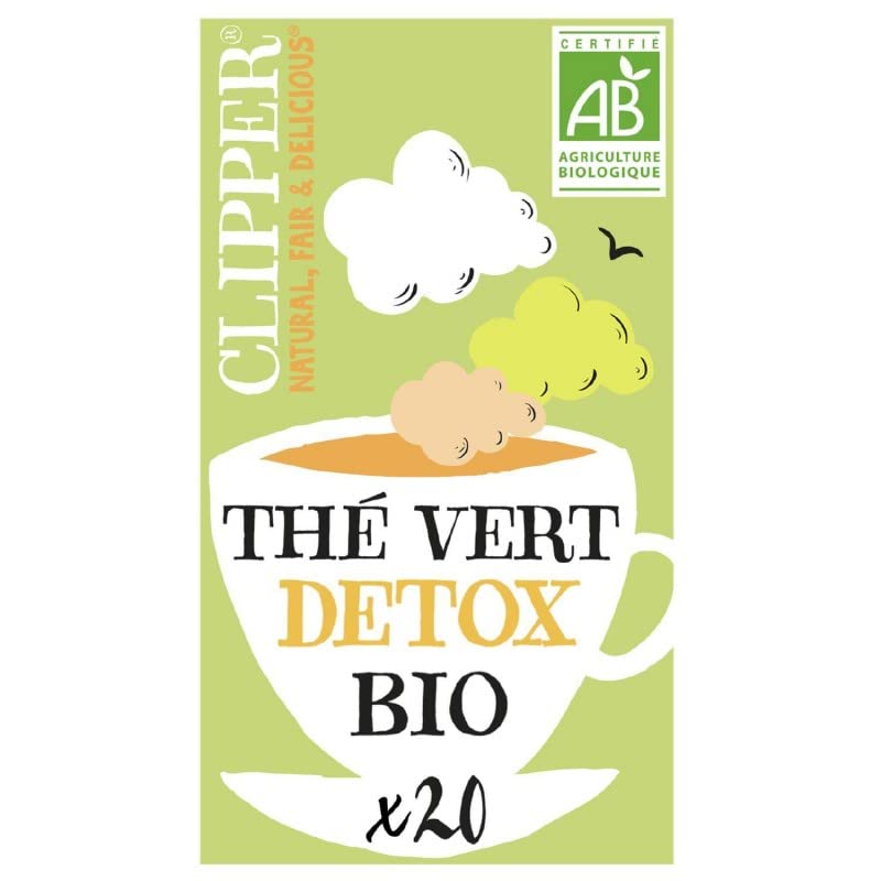 THÉ VERT DÉTOX BIO 40G, CLIPPER, LOT DE 4