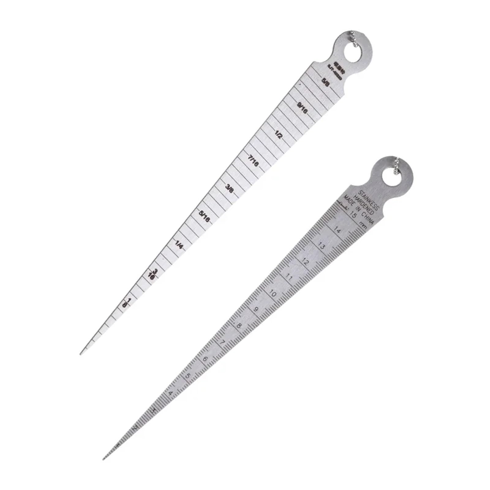 2 Pcs Taper Ruler Welding Feeler Gauge Depth Hole Inspection for Measurement Tool 1-15mm 1-15cm