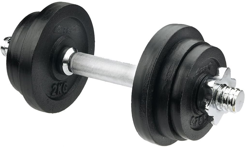 KURZHANTELSET 10KG schwarz-grau