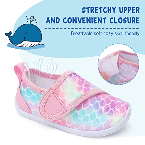 Image of LeIsfIt Toddler Water Shoes Boys Girls Barefoot Aqua Socks Kids Breathable Quick-Dry Swim Shoes for Beach Pool Surf