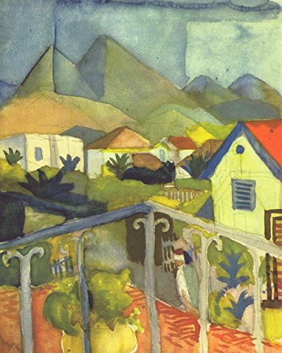 August Macke A Balcony affiche art moderne format moyen papier mat salon - 2