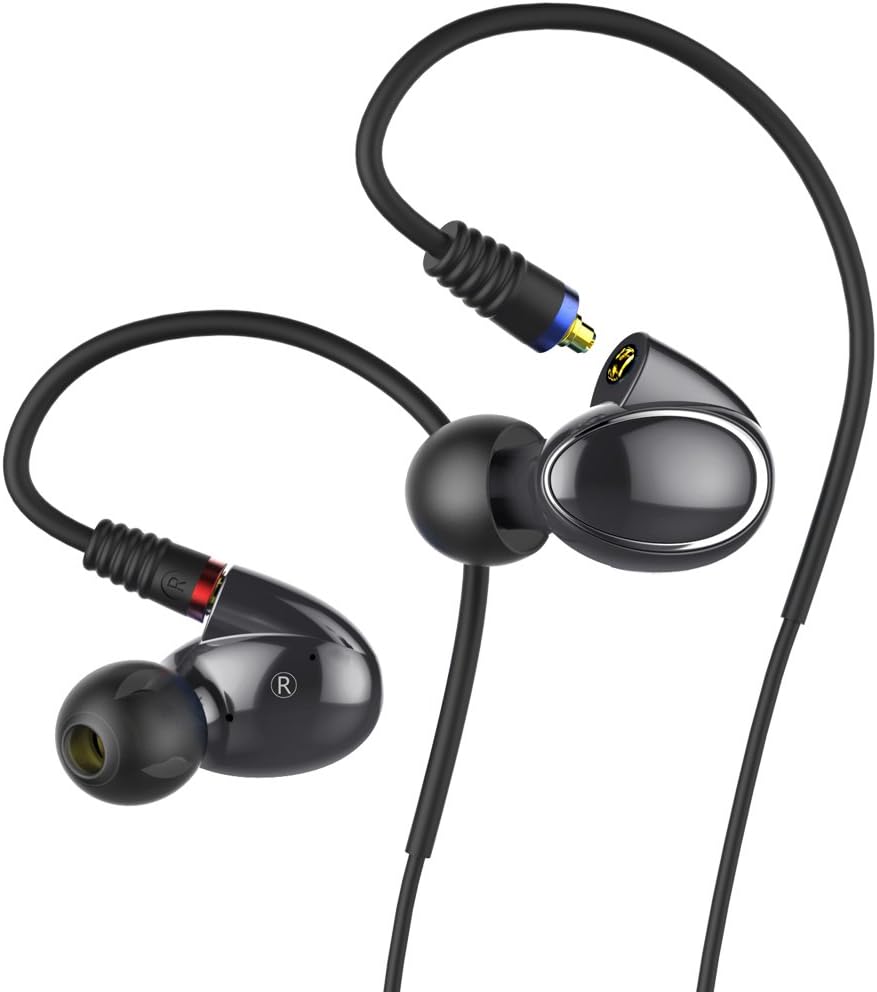 FiiO FH1 Dual Driver Hybrid Over The Ear Headphones/Earphones/Earbuds In-Ear Monitors with Android Compatible Mic and Remote (Black) 35.6 x 1.3 x 1.3 cm