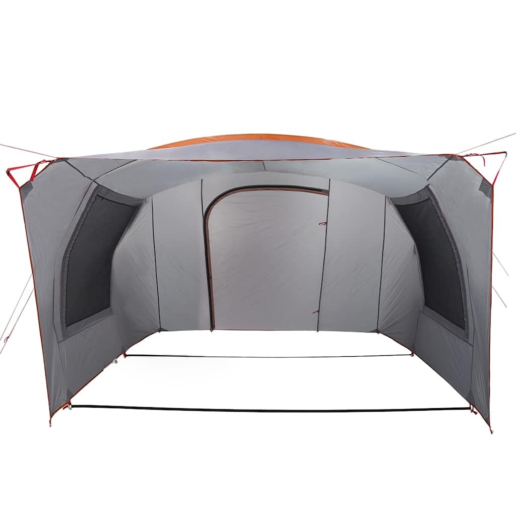 Tenda per auto impermeabile grigio e arancione, tenda pieghevole in poliestere con rivestimento in PU, impermeabile e antivento, con aste robuste, picchetti in metallo e tiranti