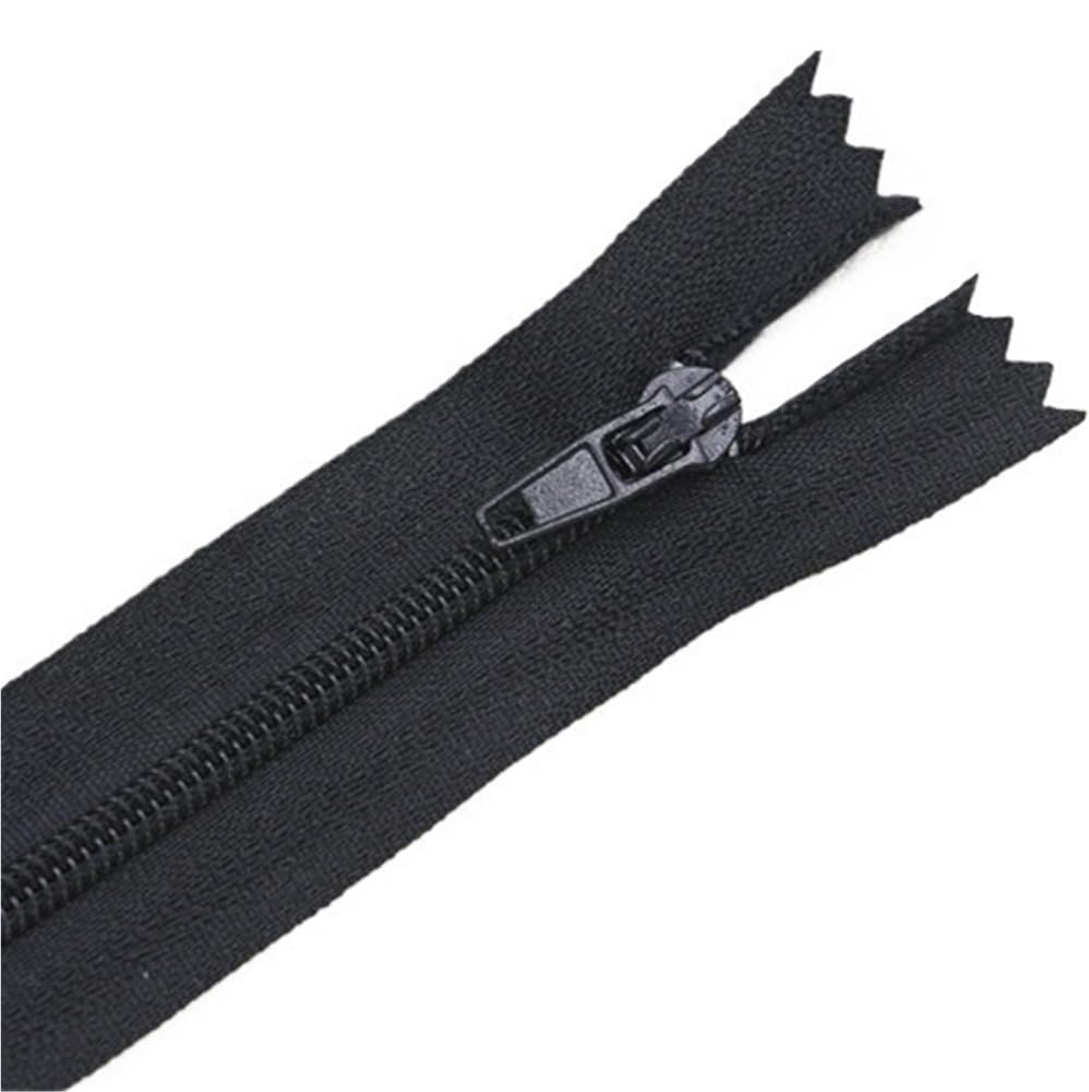 DIY Craft Zipper 10pcs Nylon Zippers, Length 120-600mm No.3 Plastic Zipper Abrasion Resistance for Sewing Handicrafts(Black,35cm)