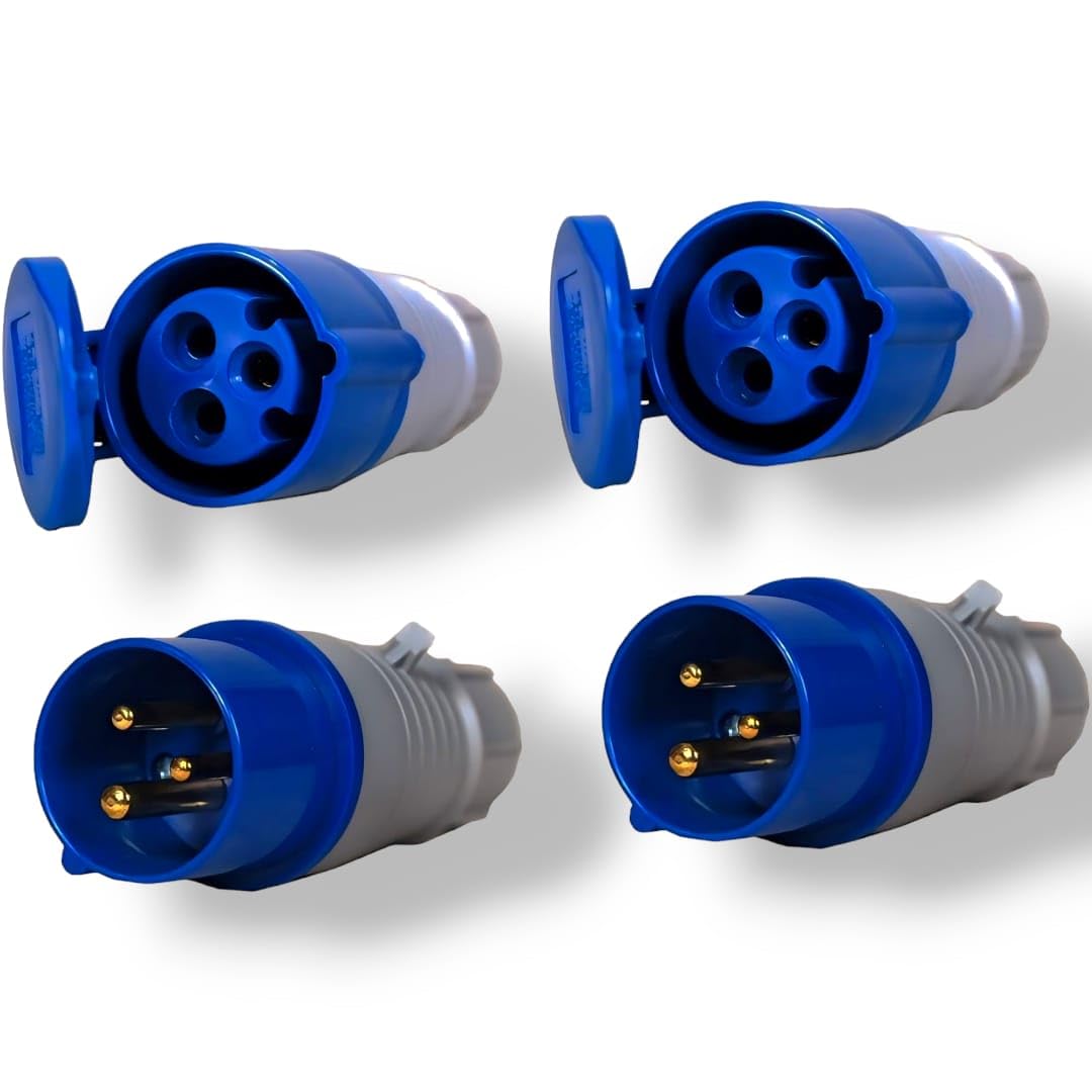 Plug & Socket Wire Connector 16A 220-250V 3pin IP44 3P Waterproof Socket Male and Female Industrial Socket (Pack of 2) Plug and socket Wire Connector (White, Blue, Pack of 2) (B0D4Z5KJD8) Amazon Price History, Amazon Price Tracker