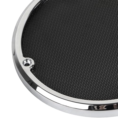 Image of Rear Speaker Trim Grills Mesh Covers Fit for Harley Electra Road Tri Glide Ultra Classic Limited 2014-2023, Black+Chrome