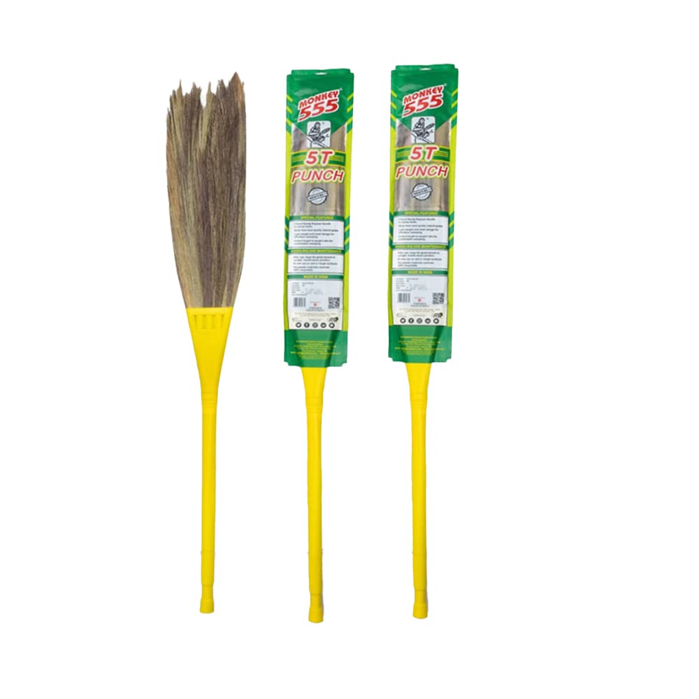Monkey 555 5TP Special Punch-Pack of 2 | Heavy Duty | Unique Palm (5 Fingers Spread) Design| Wide Area Cleaning | Durable Garo Grass | Fast & Easy Cleaning Broomstick| Reaches Nook & Corners (B0BQW7SBCL) Amazon Price History, Amazon Price Tracker