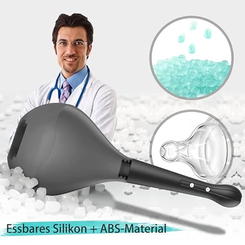 Aultept Anal Douche Enema Bulb,Anti Back-Flow Enema Kit Douche For Women & Men,Anal Vaginal Douche With 5 Shower Holes,Superior Silicone Materials（8.5Oz,Black） #TOP5
